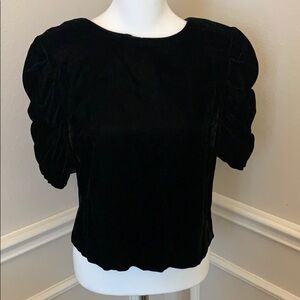 𝅺lucia Lukken Velveteen Vintage Ruched Sleeve Top S